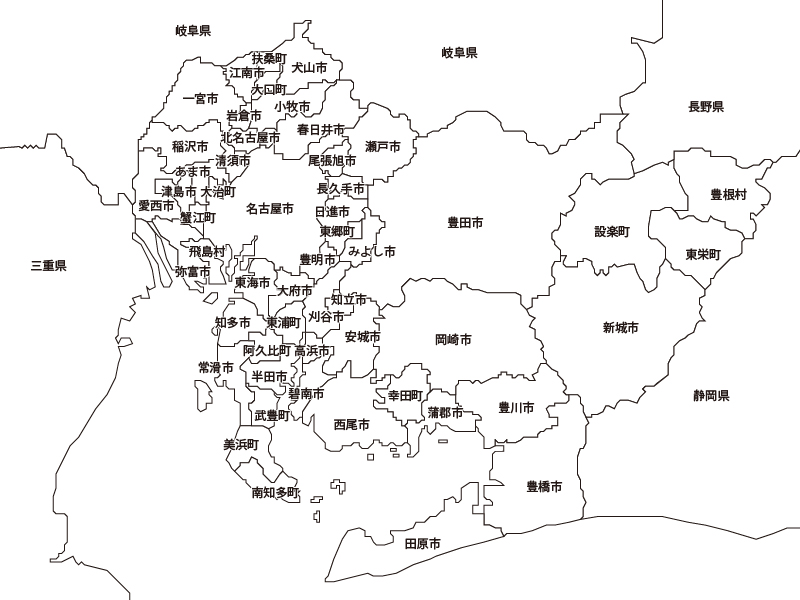愛知県一宮市の地図データをご用意 白地図 連区別地図 広域地図など ハロ いちのみや 愛知県一宮市